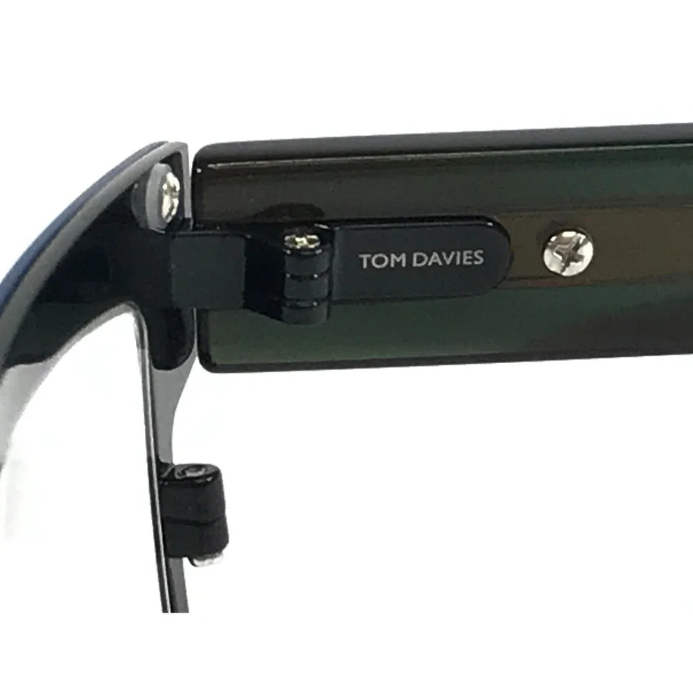 Tom Davies Eyeglasses Frames TD754 Col. 2266 Matte Black Blue Horn 57-18-145